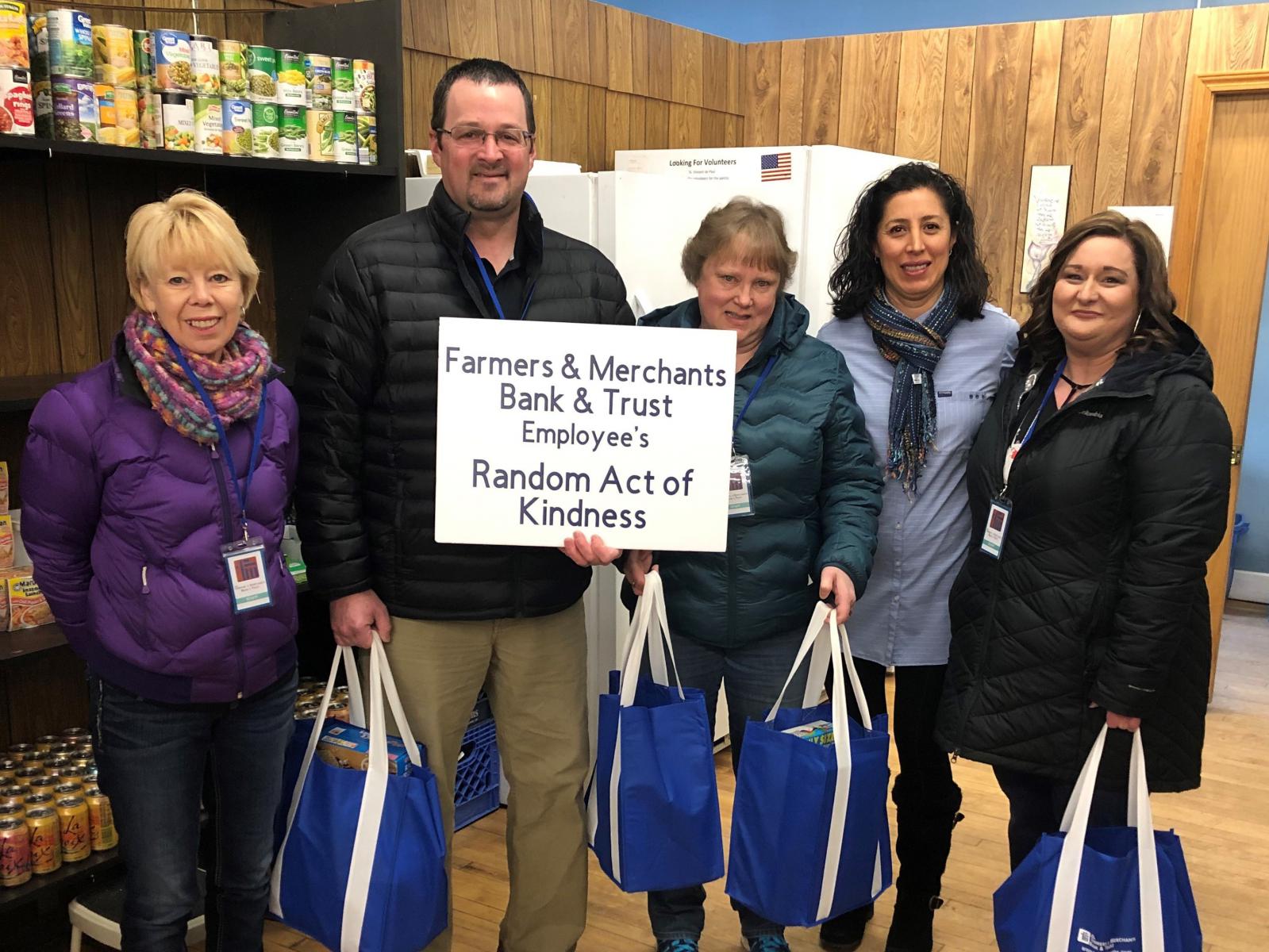 FMBT employees delivering food to St Vincent de Paul's food pantry